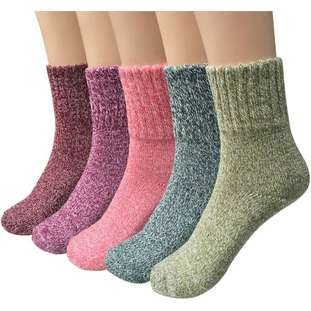 5 Pairs Wool Socks for Women Gifts Winter Warm Thick Knit Cabin Cozy Crew Socks
5 Pairs Wool Socks for Women Gifts Winter Warm Thick Knit Cabin Cozy Crew Socks