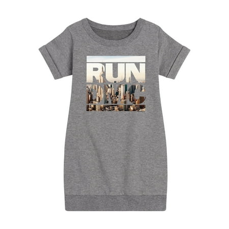 Run DMC NYC Skyline - Toddler And Youth Girls Fleece Dress