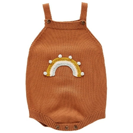 Canrulo Newborn Infant Baby Girls Boys Knitted Rainbow Sleeveless Square Neck Jumpsuit Brown 6-12 Months
Canrulo Newborn Infant Baby Girls Boys Knitted Rainbow Sleeveless Square Neck Jumpsuit Brown 6-12 Months