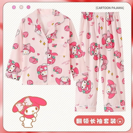 Cartoon Kuromi Kawaii Sanrio Hello Kitty Cinnamoroll Long Sleeve Pajamas My Melody Summer Girls Cardigan Set Pajamas Christmas
Cartoon Kuromi Kawaii Sanrio Hello Kitty Cinnamoroll Long Sleeve Pajamas My Melody Summer Girls Cardigan Set Pajamas Christmas