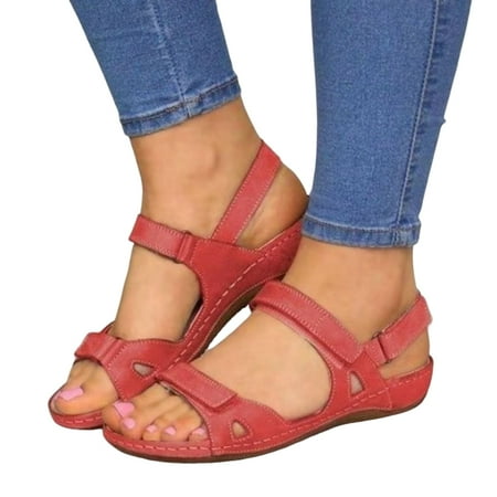 Ladies Rome Style Sandals Open Peep Toe Solid Color Quick Dry Shoes for Dresses Jeans Skirts Short Pants 37 Red
Ladies Rome Style Sandals Open Peep Toe Solid Color Quick Dry Shoes for Dresses Jeans Skirts Short Pants 37 Red