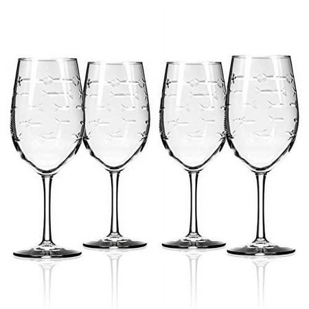 School Of Fish Large Wine Glass 18 Ounces Set Of 4