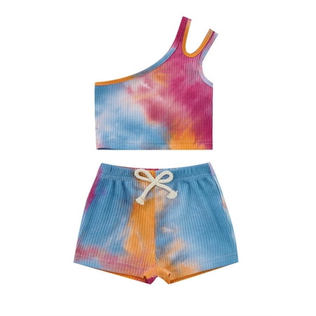 Nokpsedcb 2Pcs Little Toddler Girls Outfits Leisure Style Tie-dye Sloping Shoulder Sleeveless Tops + Shorts Set Red Blue 18-24 Months
Nokpsedcb 2Pcs Little Toddler Girls Outfits Leisure Style Tie-dye Sloping Shoulder Sleeveless Tops + Shorts Set Red Blue 18-24 Months