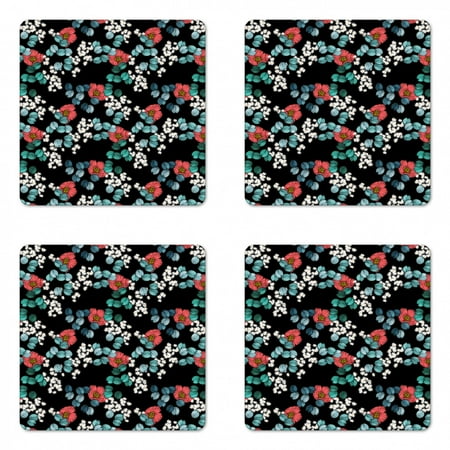 Floral Coaster Set of 4 Vintage Style Wild Meadow Art with Peony Daisy and Leaves Pattern Square Hardboard Gloss Coasters Standard Size Charcoal Grey Multicolor by Ambesonne
Floral Coaster Set of 4 Vintage Style Wild Meadow Art with Peony Daisy and Leaves Pattern Square Hardboard Gloss Coasters Standard Size Charcoal Grey Multicolor by Ambesonne