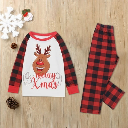 Family Pajamas Sets Christmas Letter Deer Print Top And Plaid Pants Sleepwear For Kids
Family Pajamas Sets Christmas Letter Deer Print Top And Plaid Pants Sleepwear For Kids