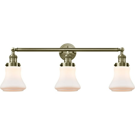 Antique Brass Tone Bathroom Vanity 30 Wide Steel/Cast Brass/Glass Medium Base 3 Light Fixture
Antique Brass Tone Bathroom Vanity 30 Wide Steel/Cast Brass/Glass Medium Base 3 Light Fixture