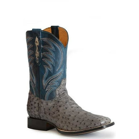 Men s Roper Oliver Full Quill Ostrich Boots Handcrafted Gray