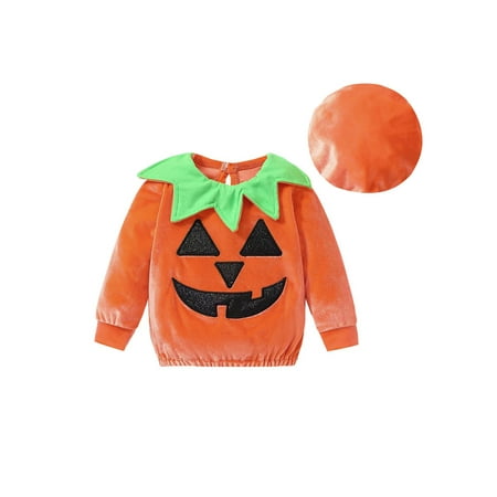 Mubineo Baby Boys Girls Shirt Long Sleeve Round Neck Loose Tops Cartoon Halloween Pumpkin Toddler Party Casual Cosplay Tops + Hat
Mubineo Baby Boys Girls Shirt Long Sleeve Round Neck Loose Tops Cartoon Halloween Pumpkin Toddler Party Casual Cosplay Tops + Hat