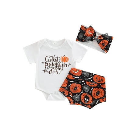 Calsunbaby Kids Baby Girls Halloween Outfits Set Short Sleeve Letters Print Romper Shorts Bow Headband Clothes 6-12 Months
Calsunbaby Kids Baby Girls Halloween Outfits Set Short Sleeve Letters Print Romper Shorts Bow Headband Clothes 6-12 Months