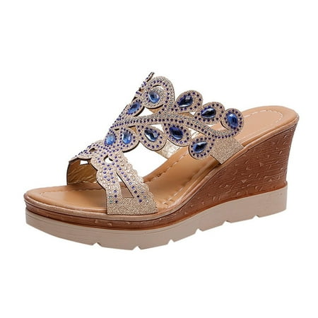 Babysbule Women s Slippers Clearance Women Ladies Crystal Wedges Thick Peep Toe Sandals Slippers Shoes
Babysbule Women s Slippers Clearance Women Ladies Crystal Wedges Thick Peep Toe Sandals Slippers Shoes