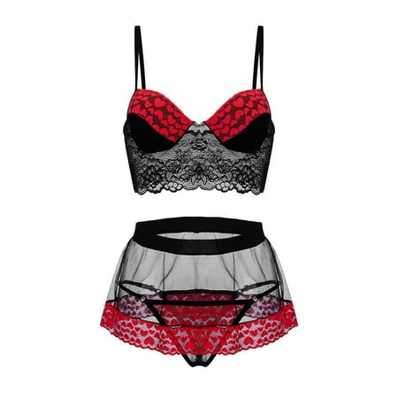 Zuwimk Womens Lingerie Set Women Two Piece Lace Lingerie Set Underwire Bra and Panty Set Valentine Black S
Zuwimk Womens Lingerie Set Women Two Piece Lace Lingerie Set Underwire Bra and Panty Set Valentine Black S
