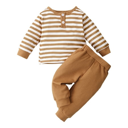 Mikrdoo Baby Boys Winter Outfits Stripe Long Sleeve Tops Pants 2Pcs Clothes Set Yellow 12-18 Months
Mikrdoo Baby Boys Winter Outfits Stripe Long Sleeve Tops Pants 2Pcs Clothes Set Yellow 12-18 Months