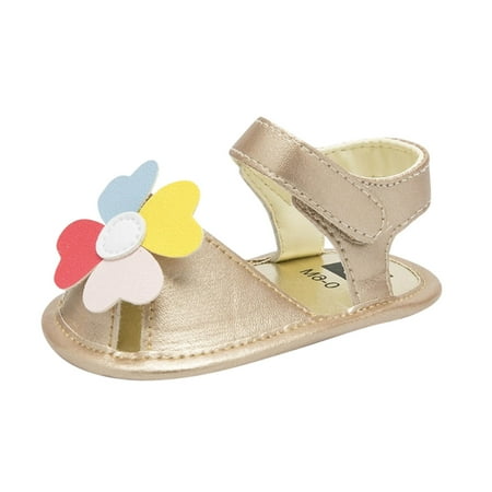 Kids Floral Shoes First Walkers Shoes Summer Flower Flat Sandals