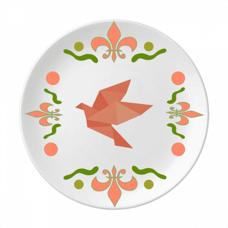 Origa Red Bird Pattern Flower Ceramics Plate Tableware Dinner Dish