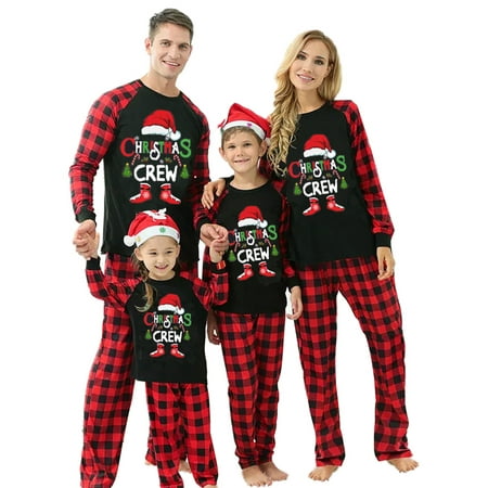 xingqing Matching Christmas Pajamas for Family Letter Hat Print Long Sleeve Tops Plaid Pants Xmas Gift Sleepwear for Couples Kids Baby Red Black
xingqing Matching Christmas Pajamas for Family Letter Hat Print Long Sleeve Tops Plaid Pants Xmas Gift Sleepwear for Couples Kids Baby Red Black