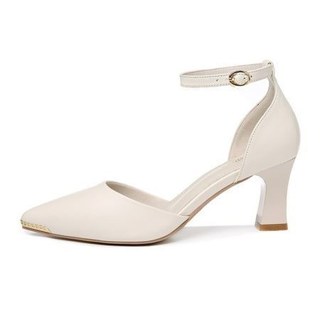 Women‘s Pointed Toe Ankle Strap High Heels Solid Color D‘Orsay Sandals Fashionable Square Heels
Women‘s Pointed Toe Ankle Strap High Heels Solid Color D‘Orsay Sandals Fashionable Square Heels