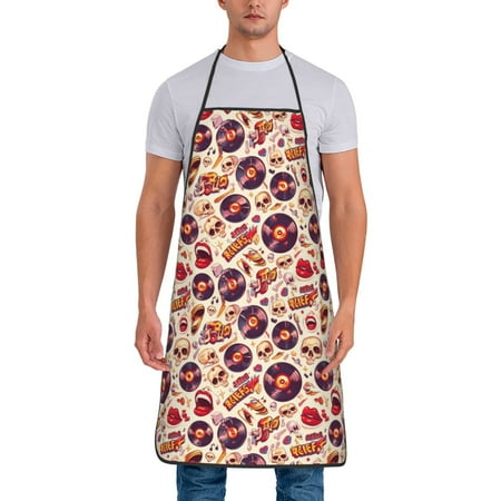 Jgfou rock music Skull record Print Anti-fouling Apron for Men Women Waterproof Oil-Proof Kitchen Apron with Adjustable Straps Pocket and No-Pill No-Fade Fabric
Jgfou rock music Skull record Print Anti-fouling Apron for Men Women Waterproof Oil-Proof Kitchen Apron with Adjustable Straps Pocket and No-Pill No-Fade Fabric