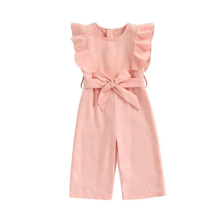 Suanret Toddlers Kids Girl Casual Long Rompers Solid Color Ruffled Round-Neck Sleeveless Jumpsuit with Belt Pink 2-3 Years
Suanret Toddlers Kids Girl Casual Long Rompers Solid Color Ruffled Round-Neck Sleeveless Jumpsuit with Belt Pink 2-3 Years