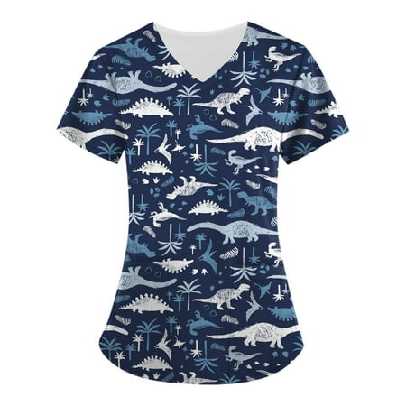 CHMORA Scrubs for Women Printed Short Sleeve V Neck Nursing Uniform Holiday Fun Patterned Tshirts Scrub Tops
CHMORA Scrubs for Women Printed Short Sleeve V Neck Nursing Uniform Holiday Fun Patterned Tshirts Scrub Tops