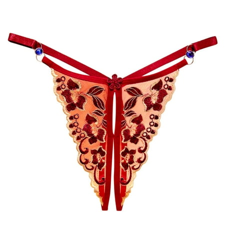 Panties For Women Embroidered Diamond Belt Adjustable Knot Open Crotch Thong Underwear
Panties For Women Embroidered Diamond Belt Adjustable Knot Open Crotch Thong Underwear