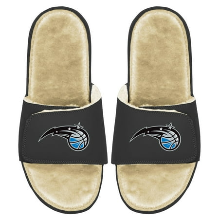 Men s ISlide Black/Tan Orlando Magic Faux Fur Slide Sandals
