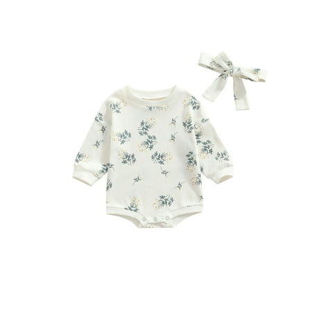 IZhansean Newborn Infant Baby Girls Romper Flower Print Knitted Long Sleeve Loose Jumpsuit Bodysuit Headband Outfits White 6-12 Months
IZhansean Newborn Infant Baby Girls Romper Flower Print Knitted Long Sleeve Loose Jumpsuit Bodysuit Headband Outfits White 6-12 Months