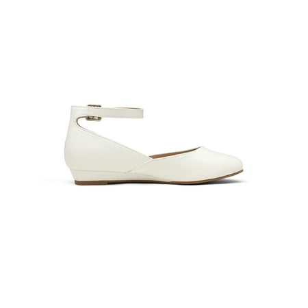 Women‘s Revona Peach Pink Low Wedge Ankle Strap Flats Shoes Women‘s Footwear