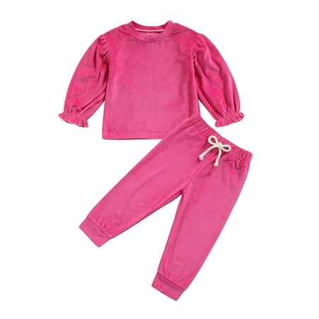 Suanret Kids Baby Boys Girls Clothes Sets Spring Autumn Solid Ribbed Puff Sleeve Tops+Pants Casual Outfits Rose Red 0-6 Months
Suanret Kids Baby Boys Girls Clothes Sets Spring Autumn Solid Ribbed Puff Sleeve Tops+Pants Casual Outfits Rose Red 0-6 Months