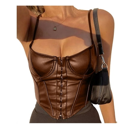 Kayotuas Womens PU Leather Cami Corset Tops Push up Bustier Vest Tank Crop Top Clubwear
Kayotuas Womens PU Leather Cami Corset Tops Push up Bustier Vest Tank Crop Top Clubwear