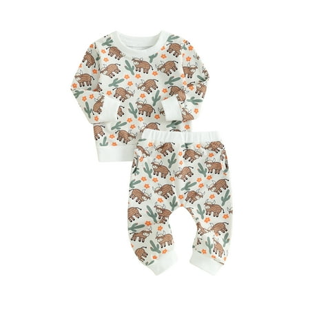 Suealasg Baby Boys Girls Western Tracksuit Outfits Clothes 6M 1T 2T 3T Kids Long Sleeve Cow Flower Cactus Print Sweatshirt and Sweatpants 2 Piece Casual Autumn Clothing for Toddler Children Boys
Suealasg Baby Boys Girls Western Tracksuit Outfits Clothes 6M 1T 2T 3T Kids Long Sleeve Cow Flower Cactus Print Sweatshirt and Sweatpants 2 Piece Casual Autumn Clothing for Toddler Children Boys