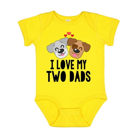 Inktastic I Love My 2 Dads Gift Baby Boy or Baby Girl Bodysuit