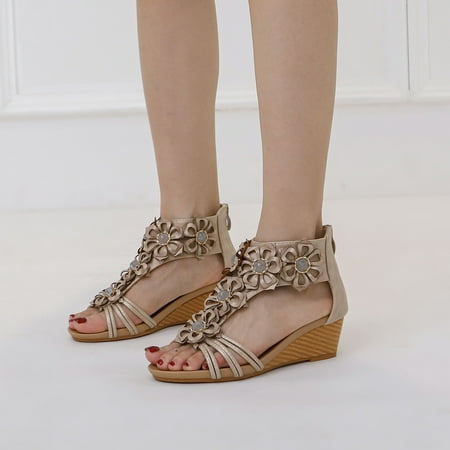 bvgfsahne Fashion Summer Women Sandals Wedge Heel Open Toe Solid Color Ethnic Style Rhinestone Flowers Back Zipper Bohemian Style
bvgfsahne Fashion Summer Women Sandals Wedge Heel Open Toe Solid Color Ethnic Style Rhinestone Flowers Back Zipper Bohemian Style