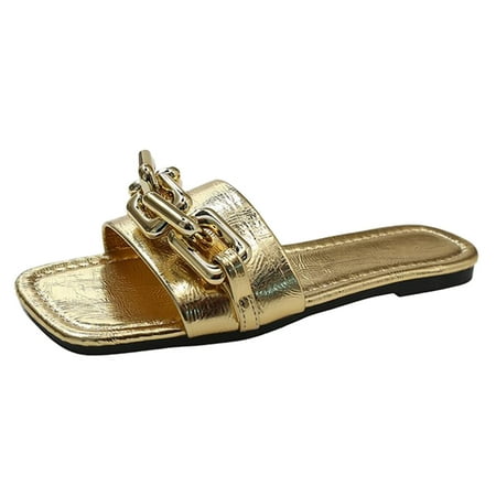 Youmylove Women Slippers Breathable Chain Decoration Solid Color Large Flat Bottom Non-Slip Slip On Comfortable Sandals Summer Comfy Daily Simple Walking Footwears
Youmylove Women Slippers Breathable Chain Decoration Solid Color Large Flat Bottom Non-Slip Slip On Comfortable Sandals Summer Comfy Daily Simple Walking Footwears
