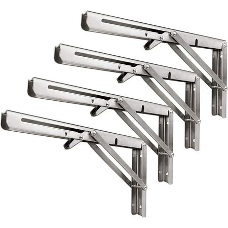 Folding Shelf Adjustable L Bracket 12 Inch - Heavy Duty Floating Wall Metal Angle Support for Wood Shelves Shelving Tables Workbench - 4 Pack
Folding Shelf Adjustable L Bracket 12 Inch - Heavy Duty Floating Wall Metal Angle Support for Wood Shelves Shelving Tables Workbench - 4 Pack