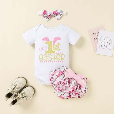 AURIGATE Newborn Infant Baby Girls Easter Day Letter Romper+Floral Shorts+Headbands Set Clearance
AURIGATE Newborn Infant Baby Girls Easter Day Letter Romper+Floral Shorts+Headbands Set Clearance