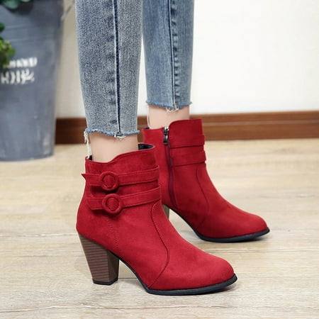 Womens Essentials VEKDONE Women s Shoes Fashion Solid Color Retro Flock Middle Heel Zipper Non-slip Low Boots
Womens Essentials VEKDONE Women s Shoes Fashion Solid Color Retro Flock Middle Heel Zipper Non-slip Low Boots