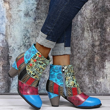 TUTUnaumb Autumn & Winter Hot Sale Clearance Retro Women Suqare Heels Zipper Flower Print Short Booties Round Toe Shoes Boots and Shoes-Blue
TUTUnaumb Autumn & Winter Hot Sale Clearance Retro Women Suqare Heels Zipper Flower Print Short Booties Round Toe Shoes Boots and Shoes-Blue