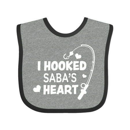 Inktastic I Hooked Saba s Heart with Fishing Rod Gift Baby Boy or Baby Girl Bib