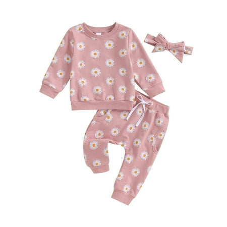 FEORJGP Toddler Girls Autumn Outfits Infant Baby Long Sleeve Pullover Daisy Print Sweatshirt Crew Neck Tops Drawstring Pants Headband Sets
FEORJGP Toddler Girls Autumn Outfits Infant Baby Long Sleeve Pullover Daisy Print Sweatshirt Crew Neck Tops Drawstring Pants Headband Sets