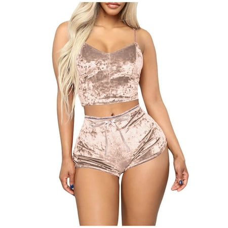 Betiyuaoe Lingerie Pajama Sets for Women Velvet 2 Pieces Romper Outfit Sleeveless Crop Top Camisole + Shorts Pajamas
Betiyuaoe Lingerie Pajama Sets for Women Velvet 2 Pieces Romper Outfit Sleeveless Crop Top Camisole + Shorts Pajamas