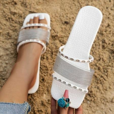 Wedge Sandals for Women AXXD Women s Shoes Summer Flat Fashion Daily Slippers Outdoor Pleated Slip On Shoes for New Trends White 8.5
Wedge Sandals for Women AXXD Women s Shoes Summer Flat Fashion Daily Slippers Outdoor Pleated Slip On Shoes for New Trends White 8.5