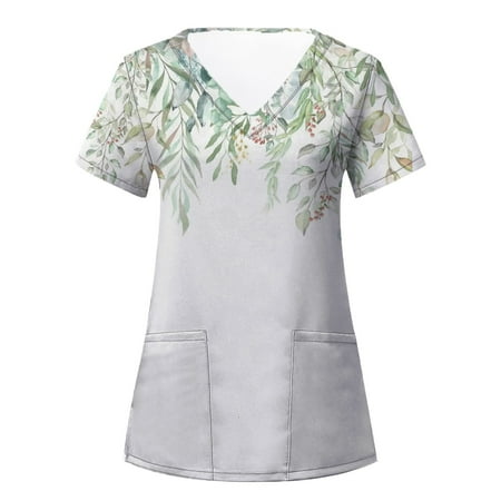 Scrubs Tops For Women Printed Plus Size Short Sleeve V-Neck Protective Nursing Suit Top
Scrubs Tops For Women Printed Plus Size Short Sleeve V-Neck Protective Nursing Suit Top