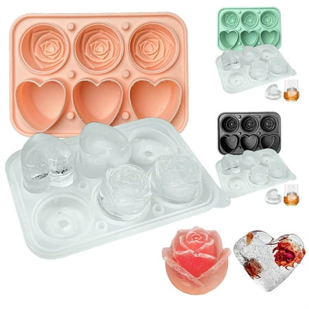 Ice Ball Maker Reusable Ice Cube Trays Silicone 3 Heart & 3 Rose Shape Ice Sphere Tray
Ice Ball Maker Reusable Ice Cube Trays Silicone 3 Heart & 3 Rose Shape Ice Sphere Tray