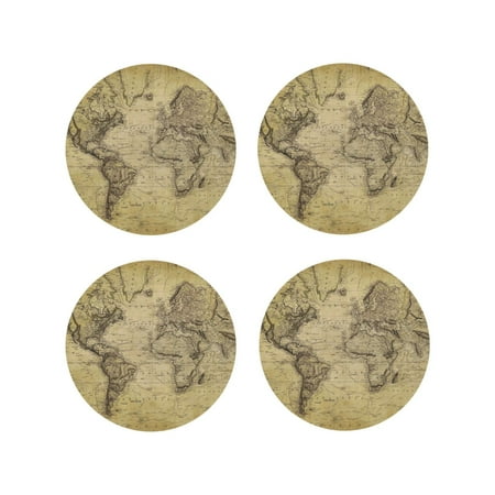Pofeuu Vintage World Map Print Coasters for Drinks 4Pack PU Leather Coasters Bar Drink Coasters for Tabletop Protection Furniture from Damage-Round Shape
Pofeuu Vintage World Map Print Coasters for Drinks 4Pack PU Leather Coasters Bar Drink Coasters for Tabletop Protection Furniture from Damage-Round Shape