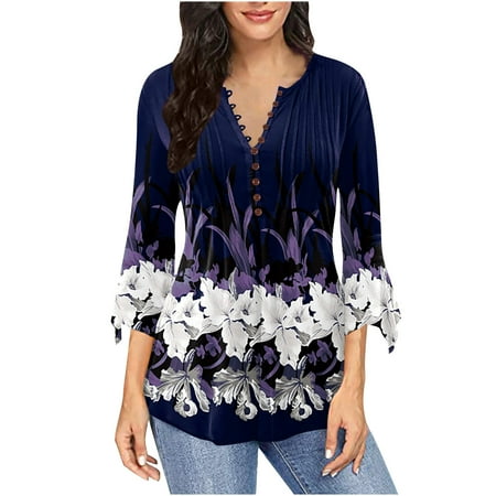Women S Casual Trumpet 3/4 Sleeve Printed Buttoned Basic Ruched Corset Tunic Tops Pleated T-Shirts Blouses 221209
Women S Casual Trumpet 3/4 Sleeve Printed Buttoned Basic Ruched Corset Tunic Tops Pleated T-Shirts Blouses 221209