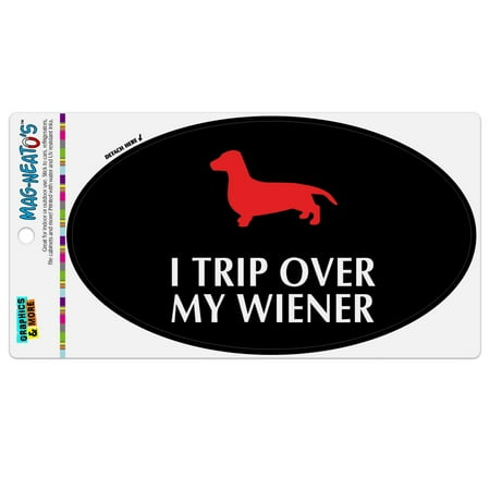 I Trip Over My Wiener Dachshund Funny Automotive Car Refrigerator Locker Vinyl Euro Oval Magnet
I Trip Over My Wiener Dachshund Funny Automotive Car Refrigerator Locker Vinyl Euro Oval Magnet