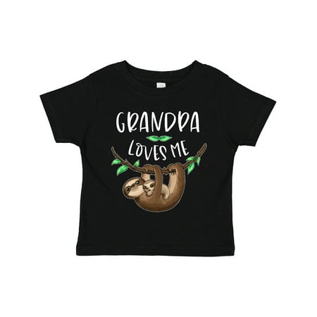 Inktastic Grandpa Loves Me Cute Sloth and Baby Gift Toddler Boy or Toddler Girl T-Shirt