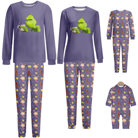 Holiday Family Matching Christmas Pajamas Sleepwear Set Christmas Grinch Printed Baby-Kids-Adult-Pet Size 2-Piece Top and Pants Bodysuits Unisex Pajamas Set
Holiday Family Matching Christmas Pajamas Sleepwear Set Christmas Grinch Printed Baby-Kids-Adult-Pet Size 2-Piece Top and Pants Bodysuits Unisex Pajamas Set