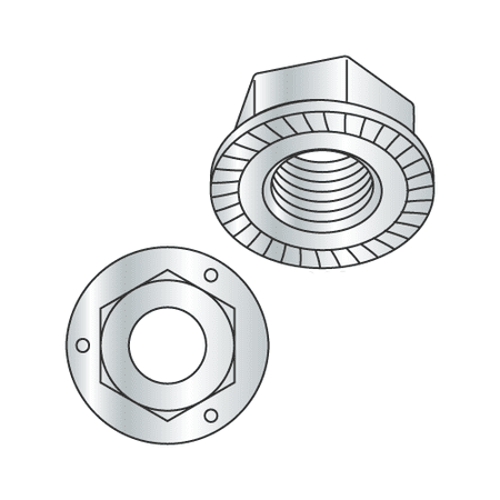 5/16-18 Serrated Hex Flange Locknuts / Grade 5 / Zinc (Quantity: 1 500 pcs)