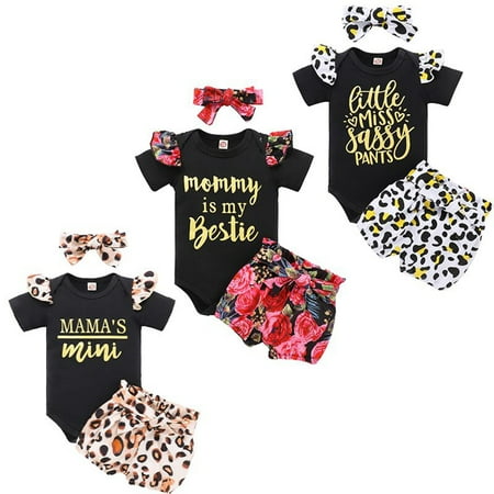 MAMA S Mini Baby Girls Clothes Set Romper+Floral Shorts+Headband Summer Outfits
MAMA S Mini Baby Girls Clothes Set Romper+Floral Shorts+Headband Summer Outfits